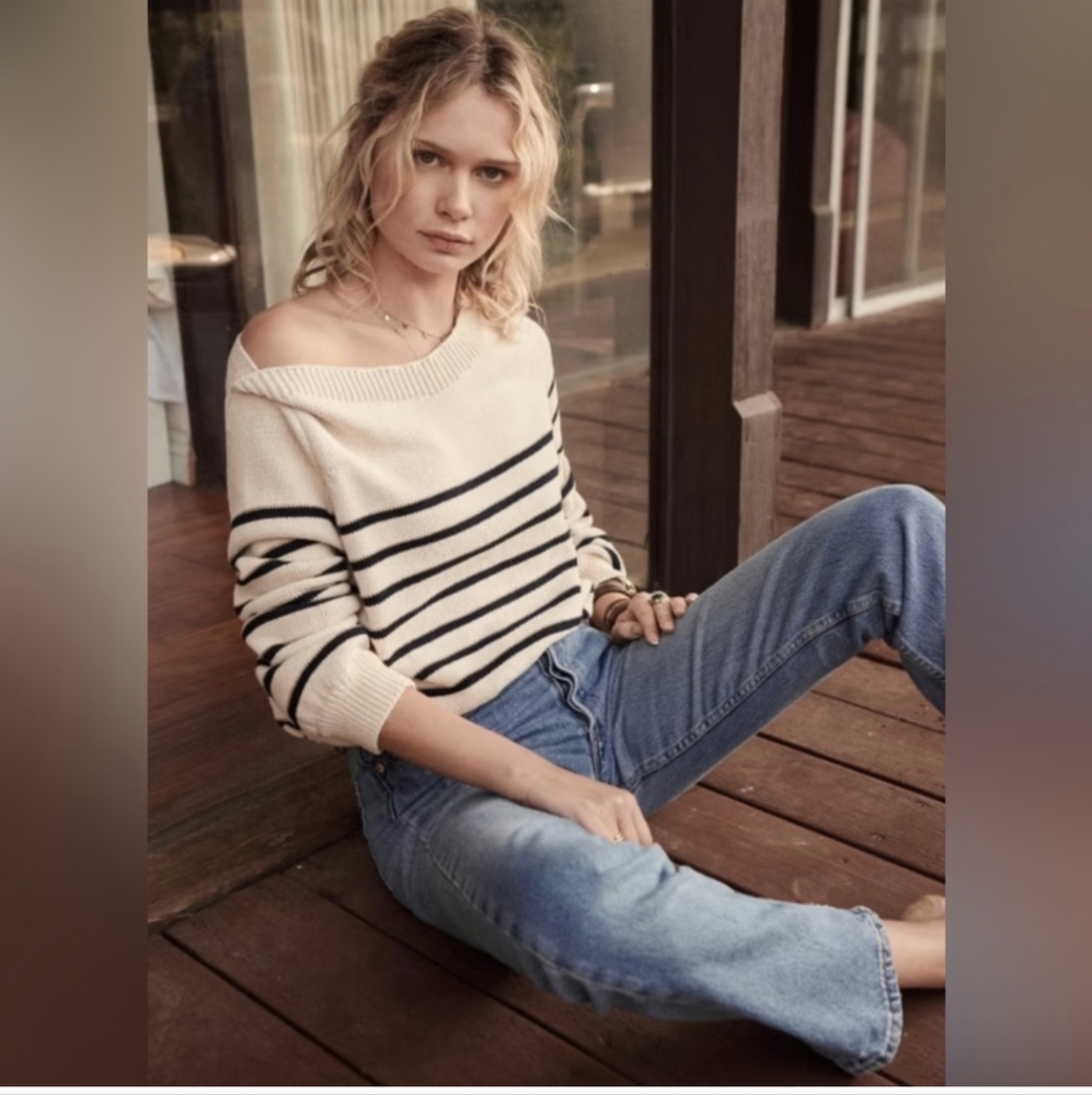 Sezane Timeo Boatneck Striped Sweater